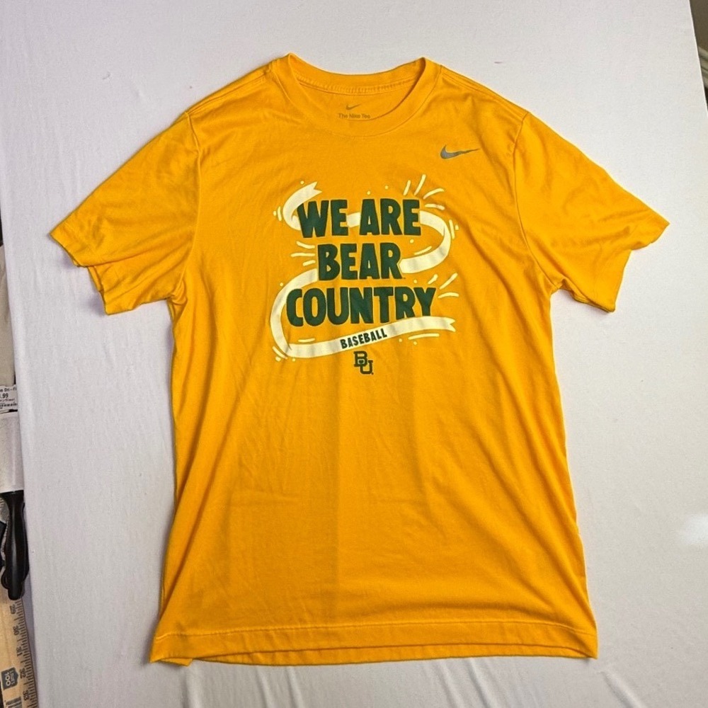 Nike Dri-FIT Baylor Bears Baseball T-Shirt Mens Large Yellow DV7299-2303